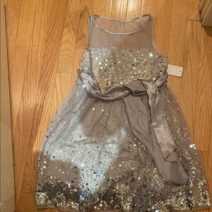 Crystal Doll Shimmering Silver Kids Dress